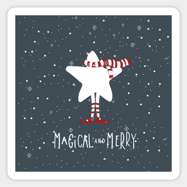 Magical and Merry Sticker by studioaartanddesign